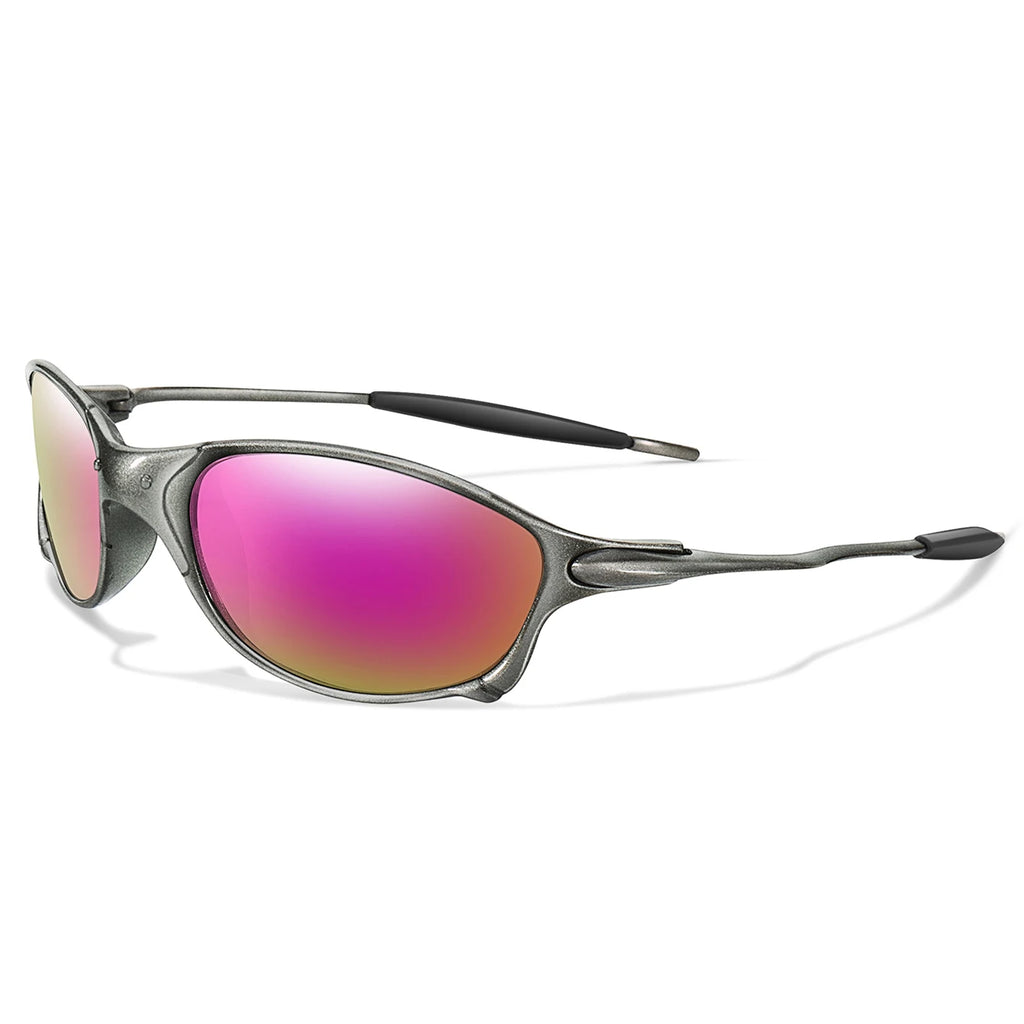 Lunettes de soleil sport unisexe, verres miroir rainbow