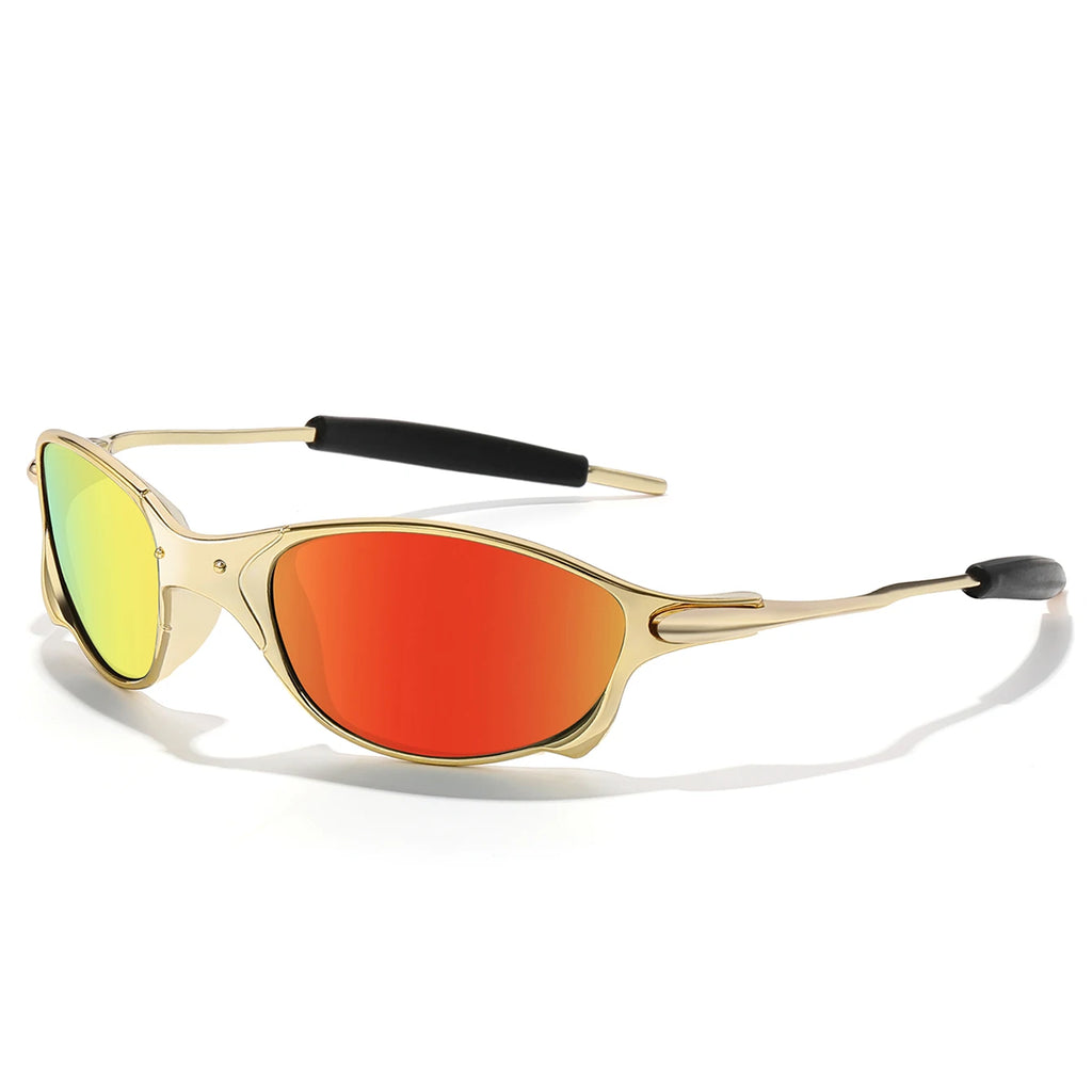 Lunettes de soleil sport unisexe, verres miroir rainbow