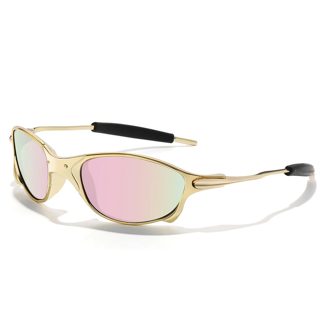 Lunettes de soleil sport unisexe, verres miroir rainbow